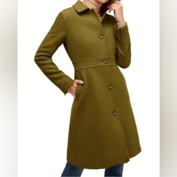 J. Crew Warm Olive Wool Lady Day Green thinsulate Coat 6 - Picture 2 of 15